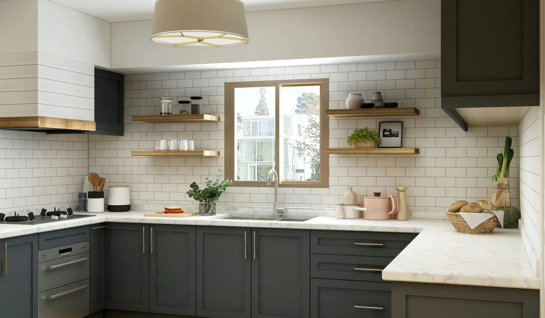 warm modern kitchen interior